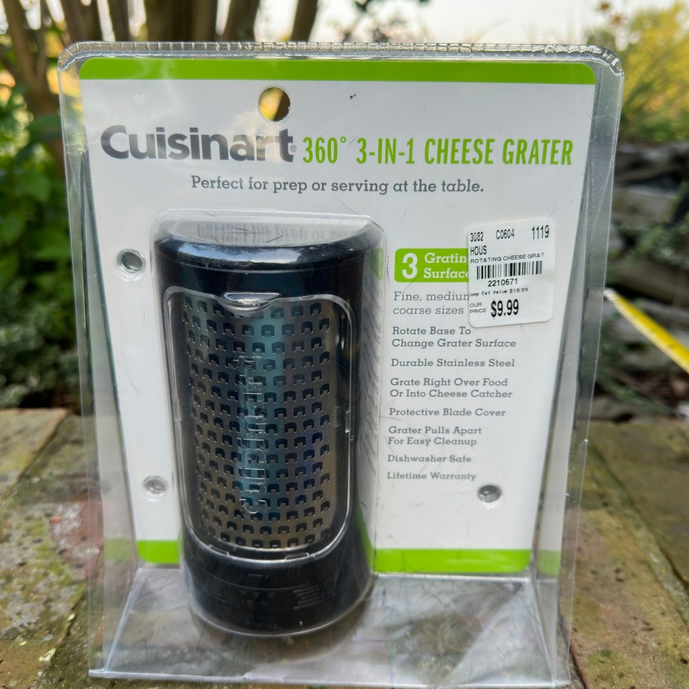 Cuisinart 360 Rotating 3-in-1 Cheese Grater CTG-00-RCG Black NEW Discontinued